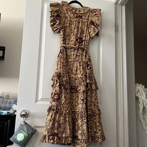 Elsie Tiered Floral Waist-Tie Midi Dress - Picture 10 of 11